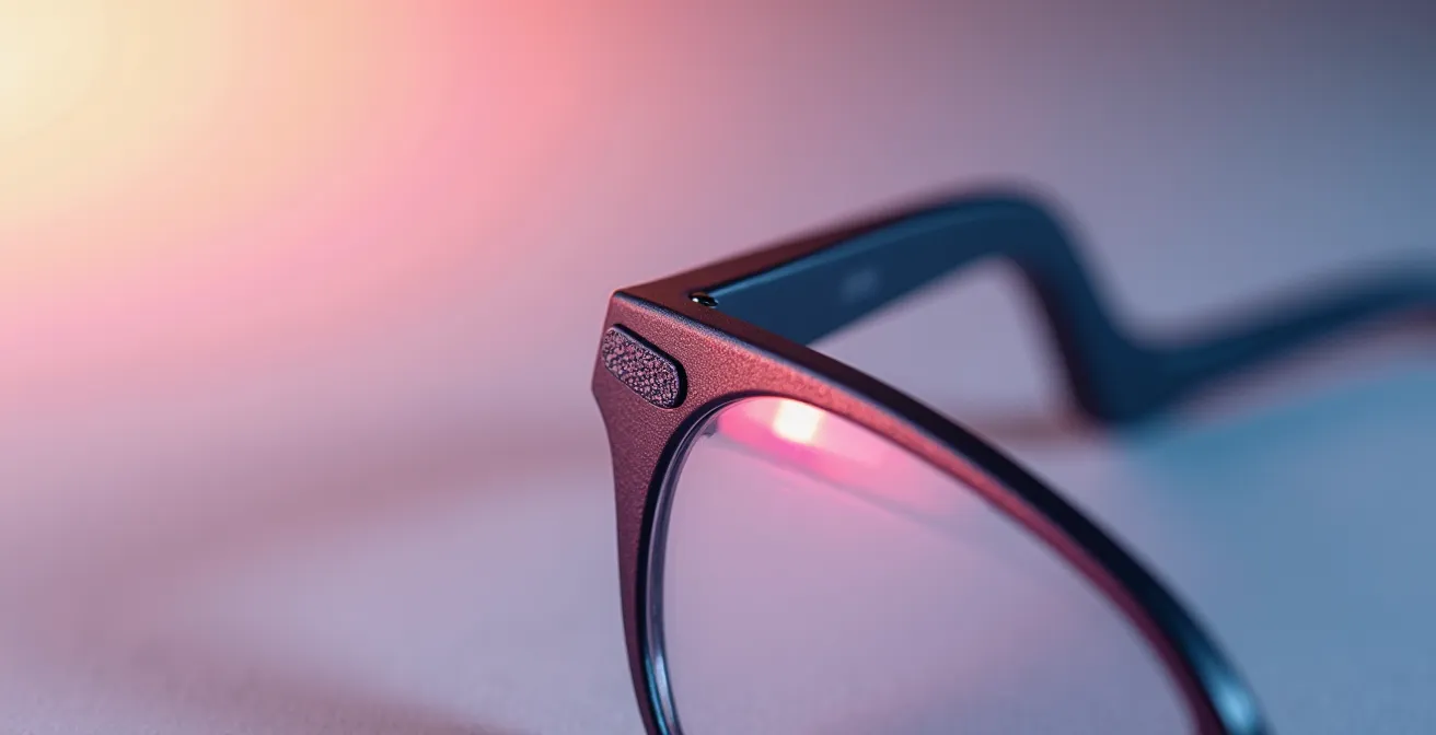 Détail macro du pont nasal d'une monture Ray-Ban Junior